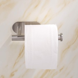 Toilet Paper Holder Self Adhesive, Premium Thicken Stainless Steel Rustproof Adhesive Toilet Roll Holder no Drilling for Bathroom, Kitchen, Washroom Brushed Nickel