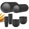 Lazycorner 32Pcs Kitchen Wheat Straw Dinnerware Set, Service for 8,