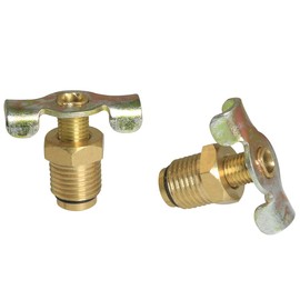 TAODAN 2PCS 1/4 Brass Air Hose Fitting Air Compressor Blowdown Valve NPT Male External Drain Cock Drain Switch With Handle