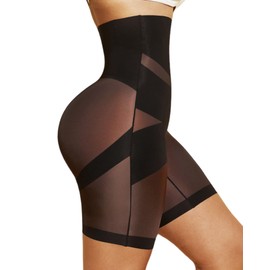 PAUKEE Tummy Control Shapewear for Women High Waisted Body Shaper Shorts Seamless Sculpting Girdles Under Dress Black