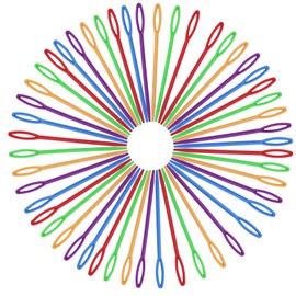 50 PCS Colorful Large Eye Plastic Sewing Needles, 3.54 Inch Yarn Needles Plastic Weaving Needles Embroidery Needles Safety Lacing Needles Learning Needles for DIY Sewing Handmade Crafts