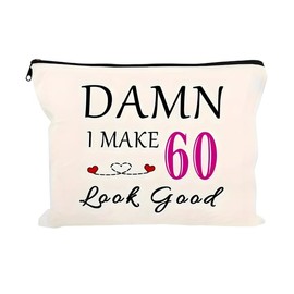 Birthday Gifts for Women, 60th Birthday Gift Ideas for Her, Cosmetic Bag for Mom, Wife, Sister, Best Friend, Makeup Pouch for Women Born in 1965, Funny Gifts for Female Friends