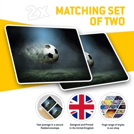 Rectangle Stickers (Set of 2) 10cm - Football Blast Boys Girls Game Fun Decals for Laptops,Tablets,Luggage,Scrap Booking,Fridges, #21919