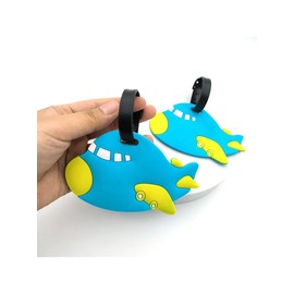 Silicone Luggage Tags Air Plane ShapeTravel Bag Tags Cute Identifier Suitcase Label Funny Plane Name Tags Travel Bag Tags for Kids