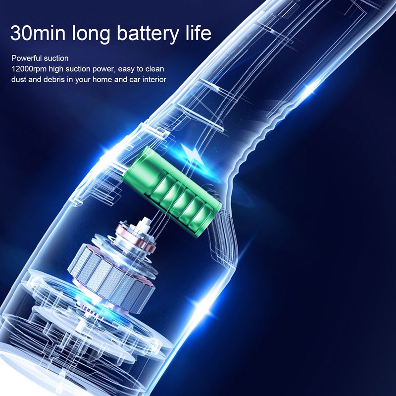 Handheld Vacuum Cleaner 12000rpm 120W Rechargeable Multifunction Portable Cordless Car