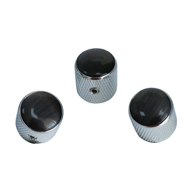OVSAL 3PCS Electric Bass Guitar Knobs Synthetic Cat's - Eye