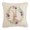 Mud Pie Bunny Embroidered Pillows, 19" x 18", Hop