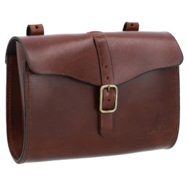 Gusti Saddle Bag Leather Handlebar Bag Leather Anti-Theft Bicycle Tool Bag Vintage Accessories Gadget Brown