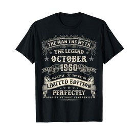 October 1960 65th Birthday 65 Year Old Bday Gifts for Men T-Shirt