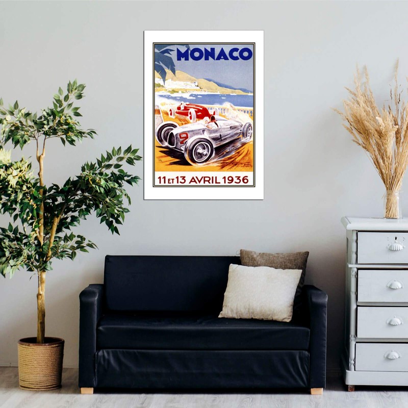 Spiffing Prints Monaco 1936 Racing Poster - Large - Semi