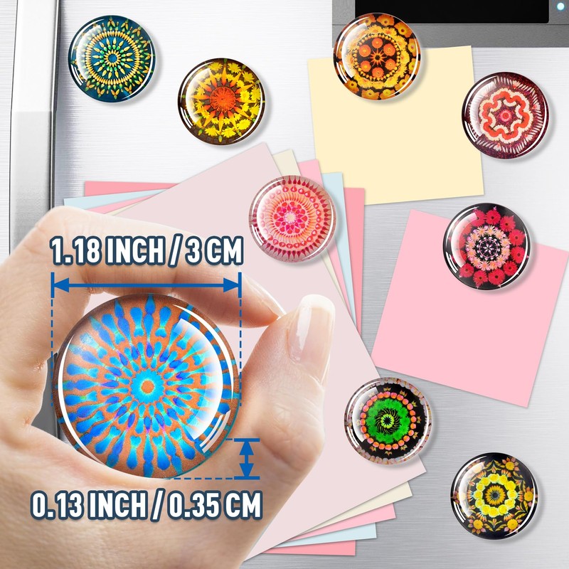 FINDMAG 12 Pcs Cute Fridge Magnets, Strong Refrigerator Magnets, Glass