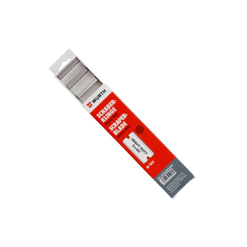 Würth 100 x Heavy Duty Scraper Blades 2 x 60°