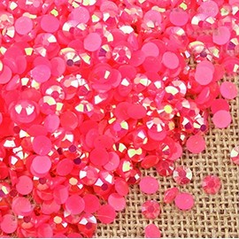 LOVEKITTY ® 4mm 1000 Pieces AB Fuchsia AB Jelly Rhinestones Round Flatback Craft Decoration