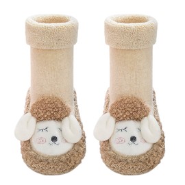 NICEYST Cartoon Animal Baby Indoor Slipper Cute Boys Girls Winter Warm Anti-Slip Floor Socks Shoes for Infant Toddler First Walking