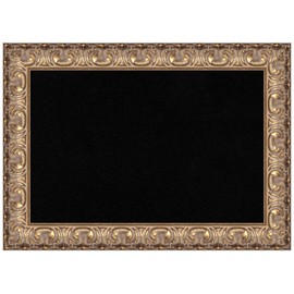Amanti Art Black Cork Board for Wall, 15x21 Vision Board with Gold Wood Frame, Small Corkboard Office Decor for Home Organization, Traditional Corkboard Pinboard to Display Items for Home