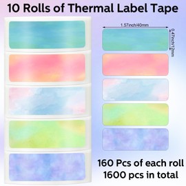 Gersoniel 1600 Pcs Label Tapes Compatible with D30 Label Printer Maker Laminated Labeling Stickers Thermal Labels for Home Office