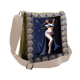 Lunarable Oriental Messenger Bag, Turkish Art Belly Dancer, Unisex Cross-body