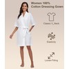 COLORFULLEAF Women 100% Cotton Dressing Gown Short Knit Bathrobe Lightweight