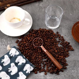 Andibro Kaffee Messlöffel, 1 Stück 15 ml 1 EL Retro Roségold Kaffeelöffel Portionierer mit Griff aus Walnussholz Edelstahl Dosierlöffel für gemahlenen Kaffee Kaffeebohnen Tee Matcha(15ml,5.49)