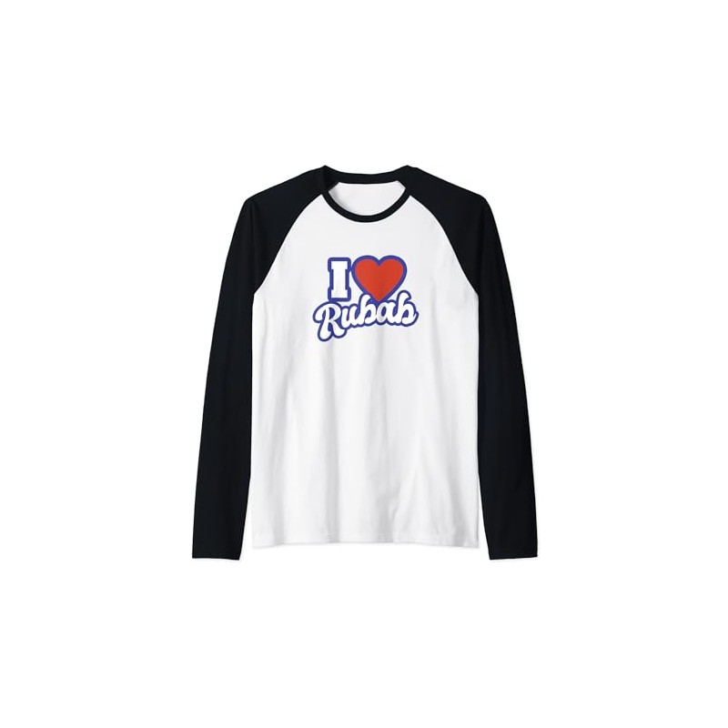 I Love Rubab Raglan Baseball Tee