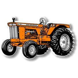 Orange with Wide Front Tractor Magnet by Classic Magnets, Collectible Souvenirs Made in The USA