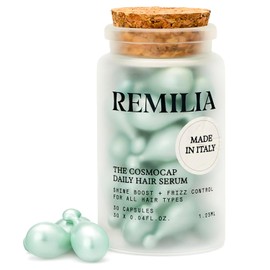 Remilia Hair Cosmocap Capsulas de suero capilar para uso diario, cabello seco o daado, reduce el frizz, fortalece el cabello, suero uv protector...   