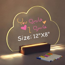 SetGame LED Note Board with Colors, Light Up Acrylic Dry Erase Board with Stand, Acrylic Message Board with Light, Chrismas Children's DIY Painting Board Gift, LED Boards to Write On