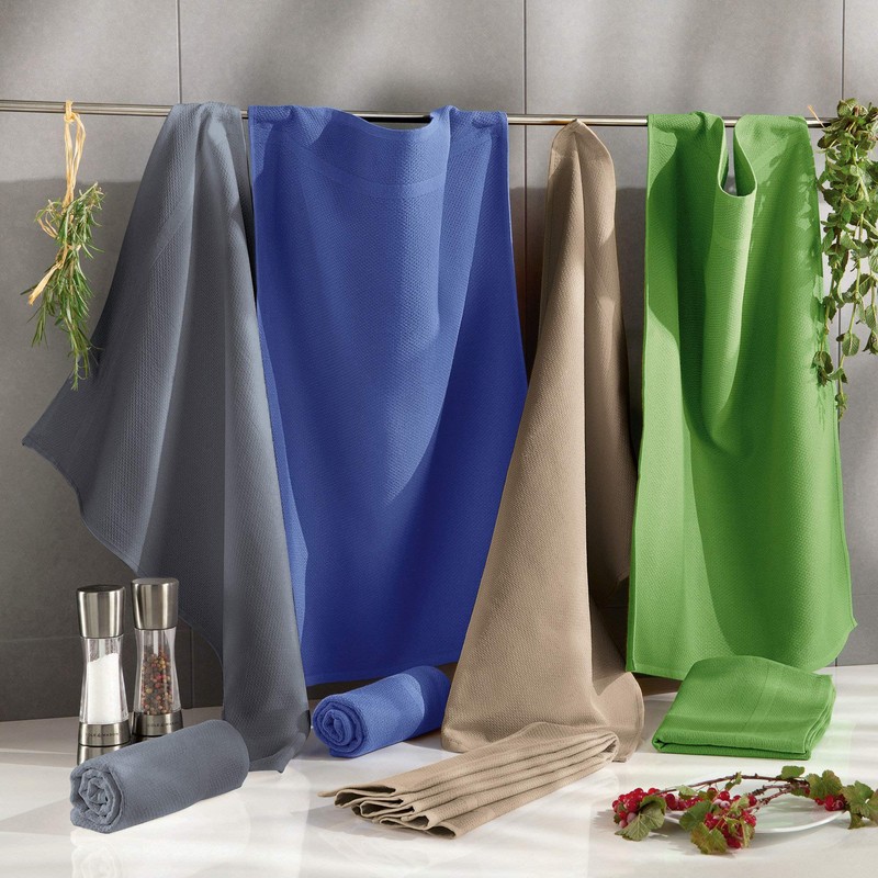 Erwin Müller Terry Tea Towel Pack of 2 Cotton Beige