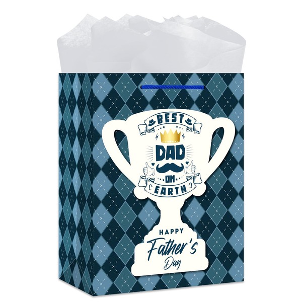 GMEMNOV Fathers Day Gift Bag - 13" Large Fathers Day