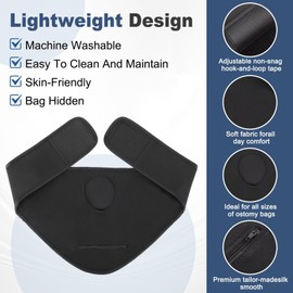 Ostomy Waist Bag Adjustable Ostomy Belt Ostomy Bag Men Women Ostomy Bag Covers Colostomy Belt, Inner Pocket to Place Ostomy Pouch Ostomy Wrap (Black L Size)