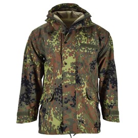 German Army Flecktarn Jacket Miltec Waterproof Parka Camo Men's military wet weather uniform (Small)