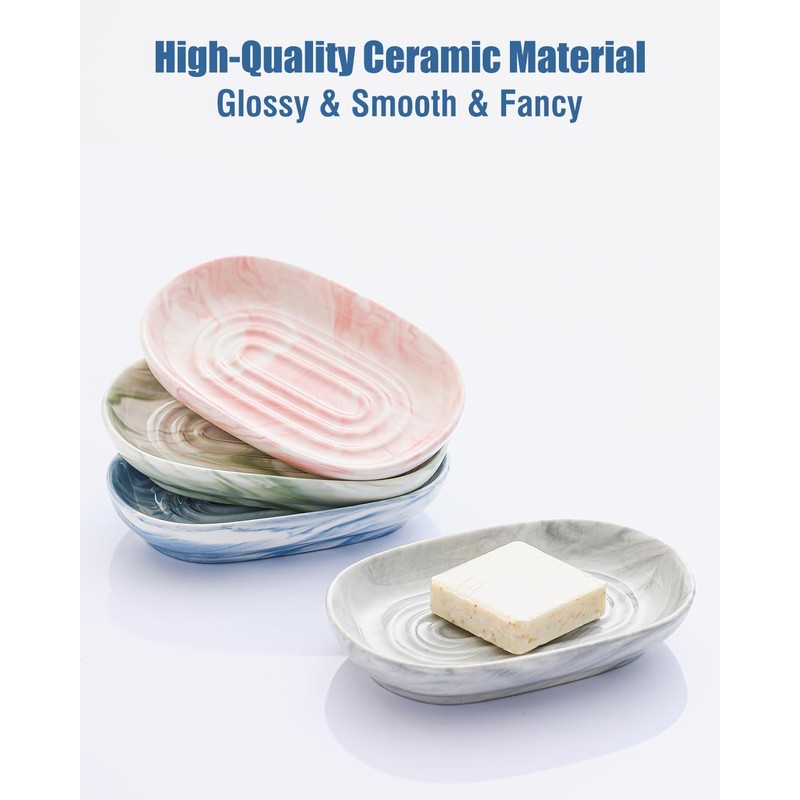 Handcrafted Fancy Ceramic Soap Dish, Decorative Soap Holder with Unique