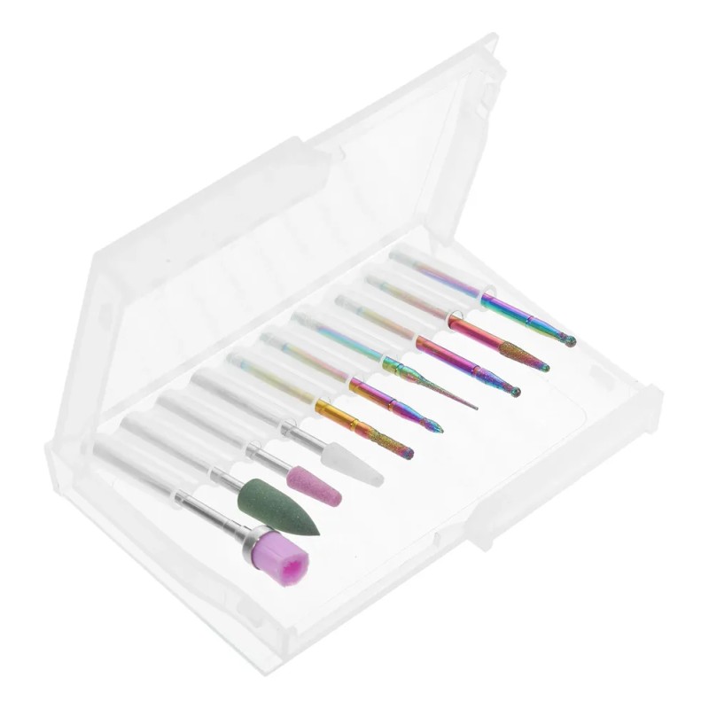 Kit Manicura Profesional Uña Pedicure Fresa Broca 10pzs Fresa Broca