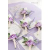 Yelinart 1 pc Lilac Purple Boutonniere for Men Wedding Single