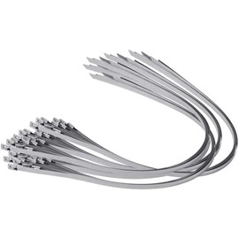 12" Supreme 316 Stainless Steel Cable Zip Ties, 150 lb, (100 Piece)