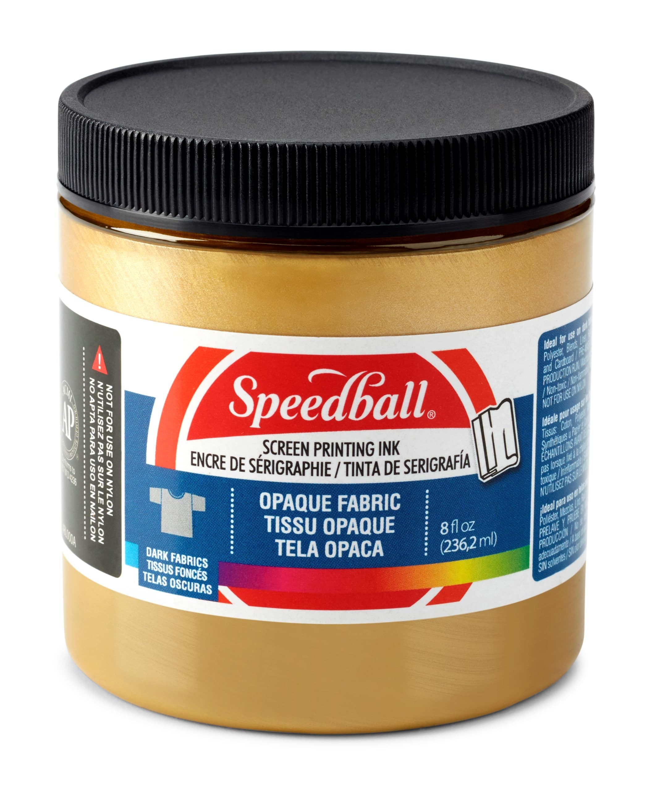 Opaque Fabric Screen Printing Ink Colour: Gold, Size: 8 oz