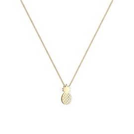 Elli Women 925 Sterling Silver Gold-Plated Pineapple Necklace of Length 45cm 0104132216_45