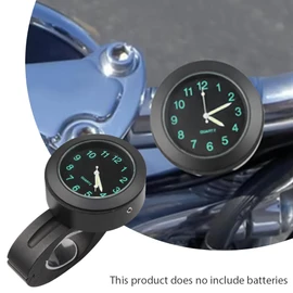 Alicer Motorcycle Watch Waterproof, Handlebar Mount Bicycle Clock, Universal Luminous Clock for Handlebars, Handlebar Mount Watch for Motorcycles, Electric Vehicles, Bicycle (Black)
