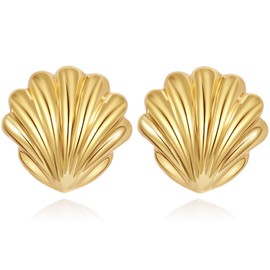 Gold Stud Earrings for Women Trendy Statement Big Stud Earrings, Hypoallergenic Vintage Earrings with 925 Sterling Silver Post, Trendy Jewelry Gift for Women,Girls