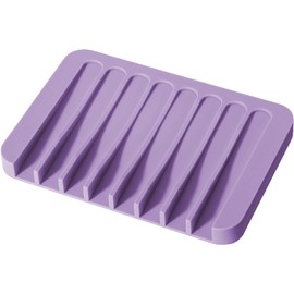 Urbanstrive Soap Dish Shower Waterfall Soap Tray Soap Saver Soap Holder for Bathroom, Kitchen, Counter Top, Flexible Silicone, Keep Soap Bars Dry, Easy Cleaning (Purple)
