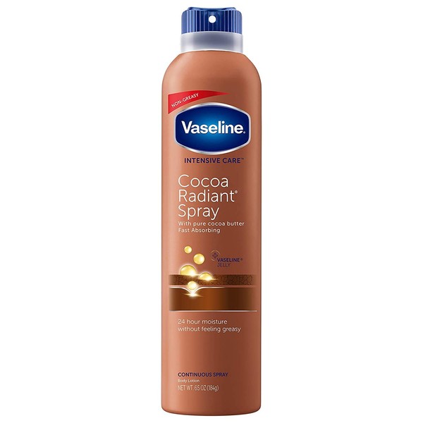 Vaseline, Spray & Go Moisturizer, Cocoa Radiant - 6.5 oz, Pack of 4