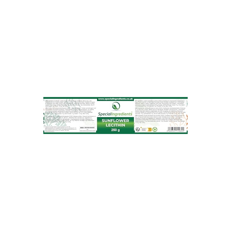 Sunflower Lecithin Powder 250g Premium Quality, Vegan, Non-GMO, Gluten Free