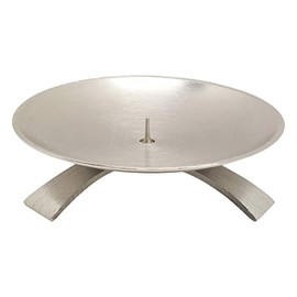 NKlaus three-legged candlestick Ø11,5cm with spike small brass nickel plated Candlestick matt 10712