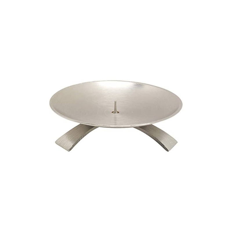 NKlaus three-legged candlestick Ø11,5cm with spike small brass nickel plated