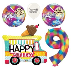 Ultimate Ice Cream Truck and Sundae Party Event Decorations Bouquet of Balloons (9th Birthday)