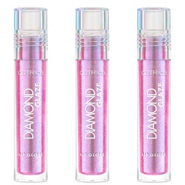 Catrice Diamond Glaze Lip Gloss, No. 030, Violet, instant results, shiny, holographic, glittery, vegan, paraben-free, microplastic-free, nanoparticle-free, pack of 3 (3 x 3 ml)