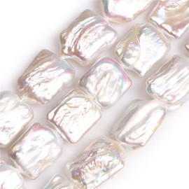 GEM-INSIDE CREATE YOUR OWN FASHION Natural Freshwater Cultured Pearls Beads for Jewellery Making (17x24mm/White Nuclear Edison Pearls)