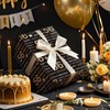 RUSPEPA 56th Birthday Wrapping Paper Roll, Min Roll, Black Gold