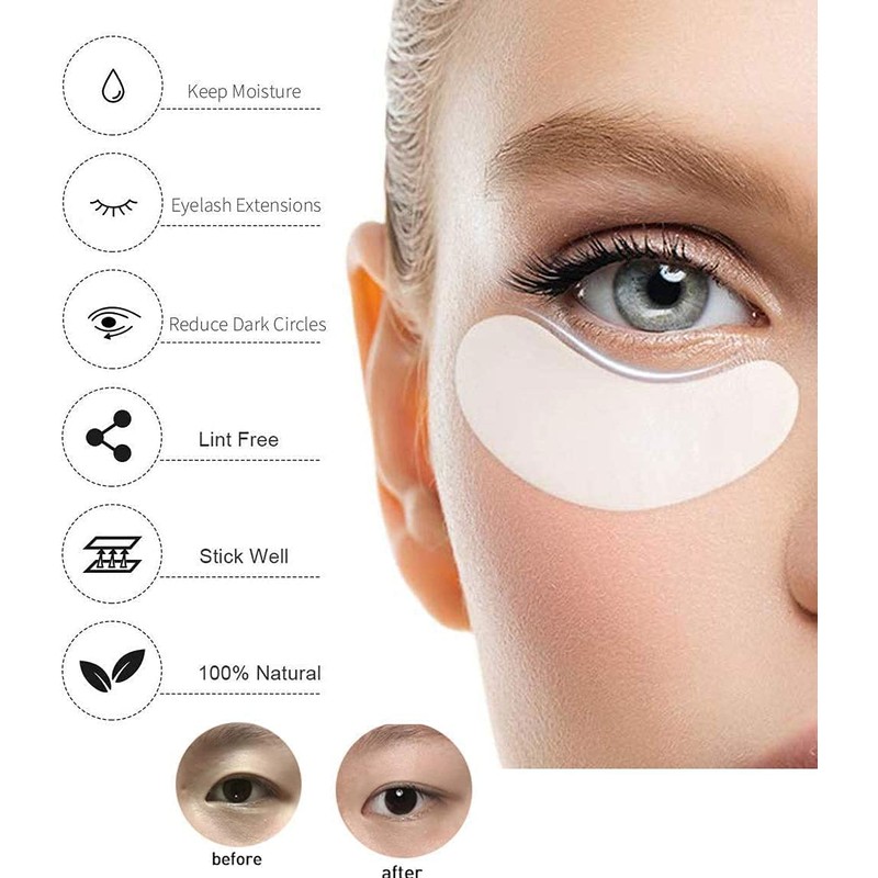 Chargenyang Under Eye Gel Pads Eyelash Extension Pads Lint Free