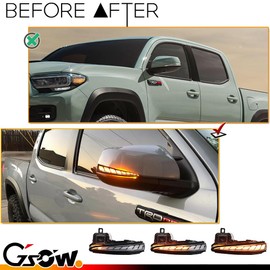 GSOWO LED Side Mirrors Sequential Dynamic Turn Signal Lights Indicator for Toyota Tacoma 2016-2023, RAV4 XA50 2019-2024, Highlander XU70 2020-2024, Car Accessories, 2 PCS, Clear Lens